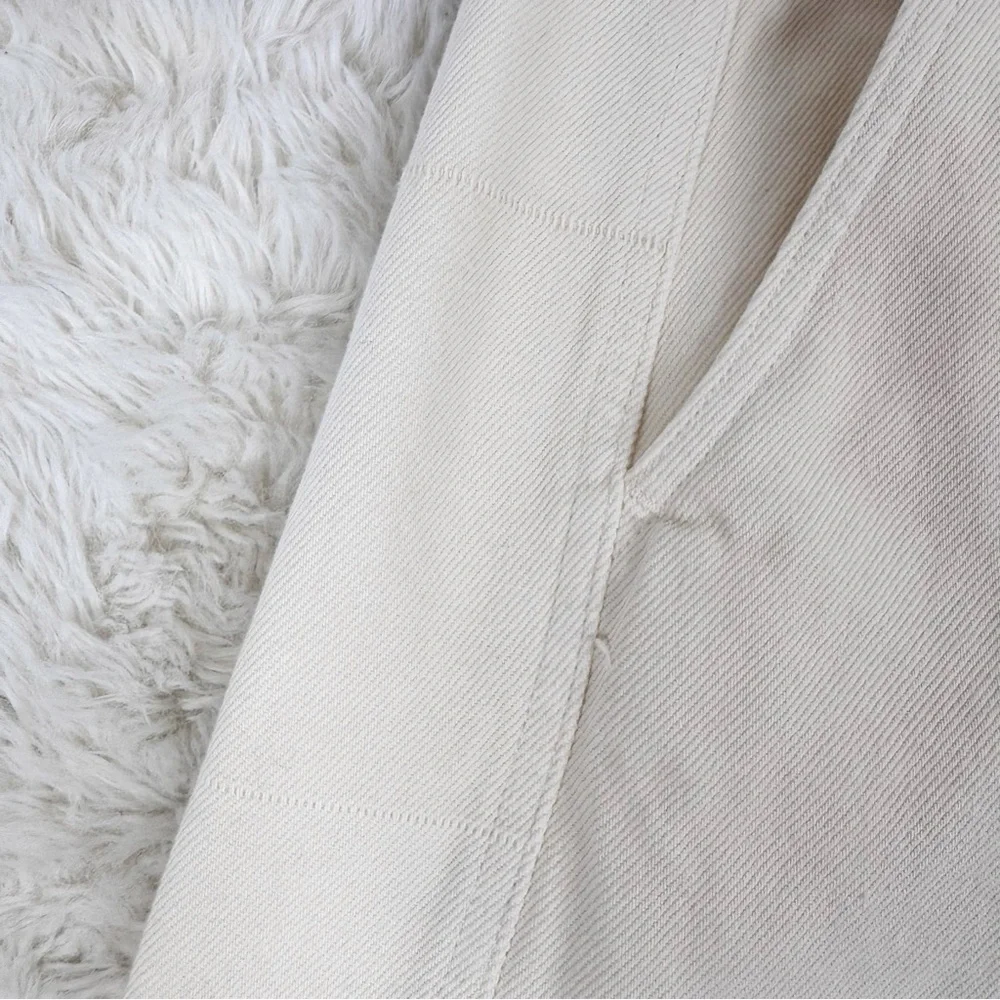APIECE APART Meridian Straight Leg Relaxed Jean Size 30‎ Ecru Cream High Waist